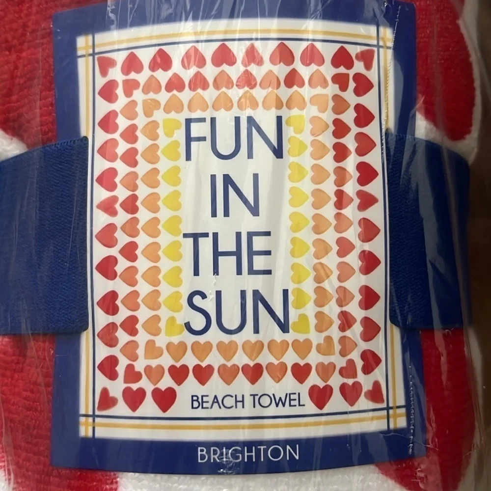 Brighton Fun in the Sun Beach Pool Towel NWT Ombre Hearts 60” x 40”